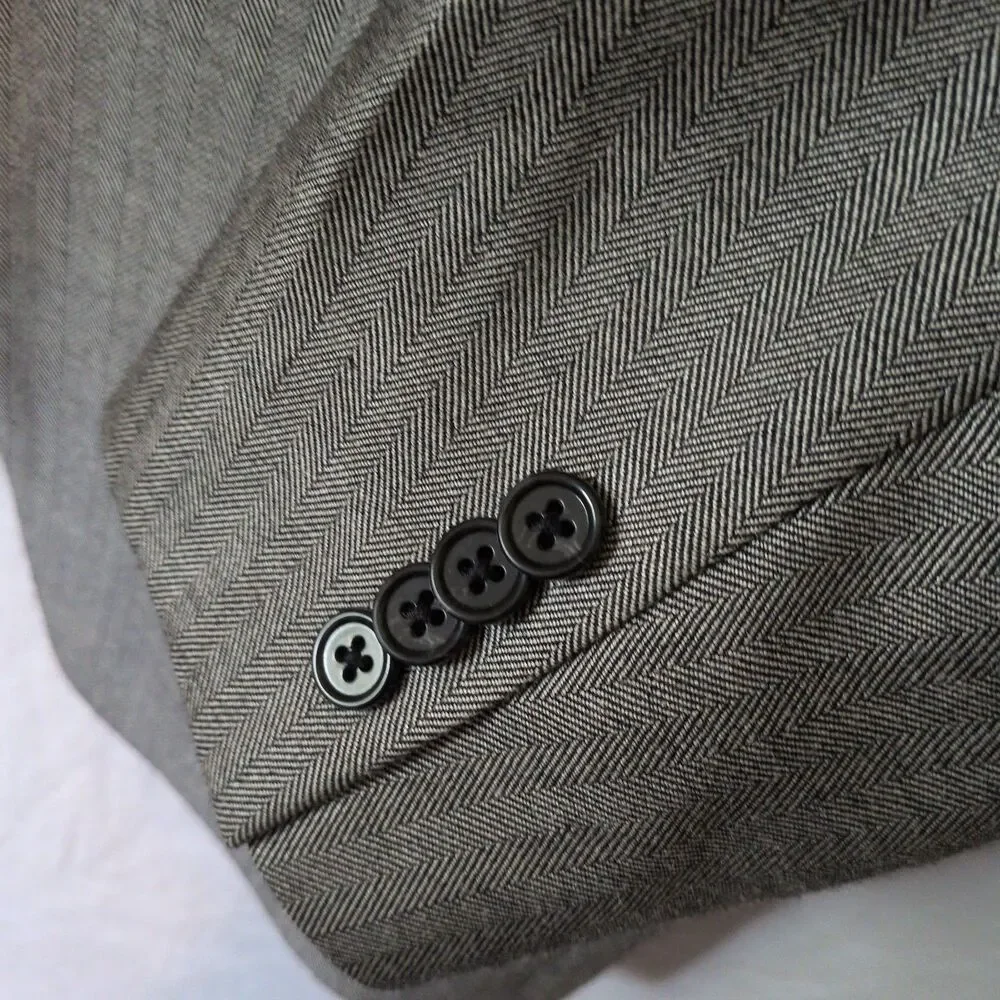 Michael Kors  Sport Coat Suit Blazer Jacket Men Textured Herringbone Gray 36R